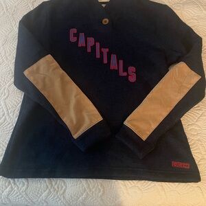 CCM Navy and Tan Capitals Women's sweater